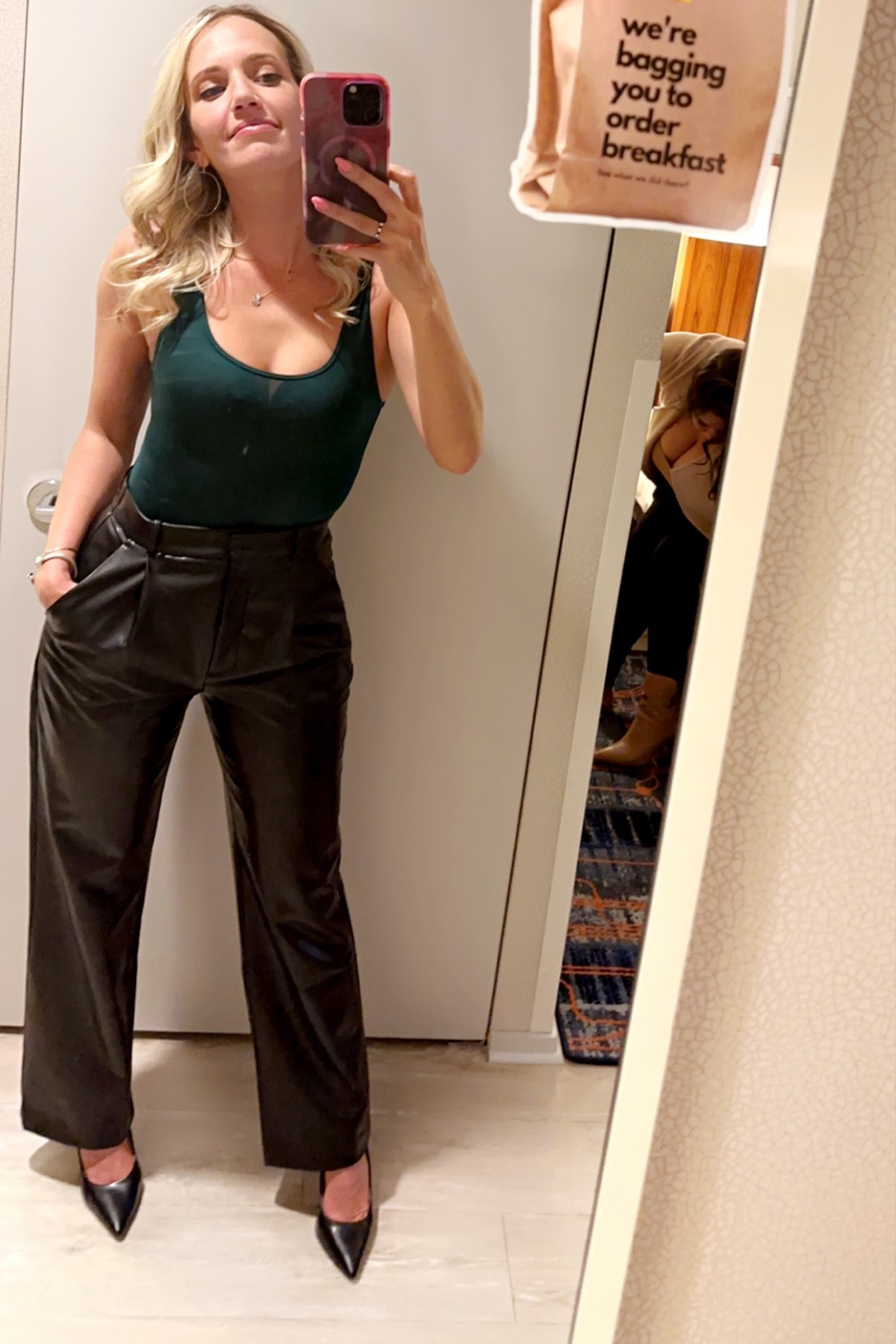 Leather wide leg trousers perfect for a night out or work. Wearing size 25 ❤️

#LTKworkwear #LTKunder100 #LTKstyletip