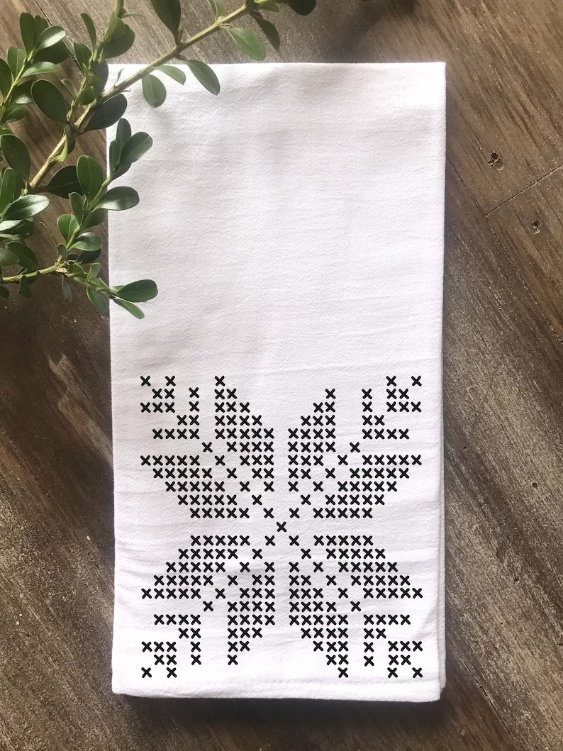 Christmas Snowflake Tea Towel Personalized Towel Wedding - Etsy | Etsy (US)