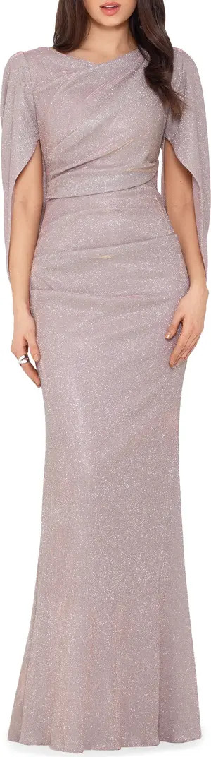 Cape Sleeve Trumpet Gown | Nordstrom