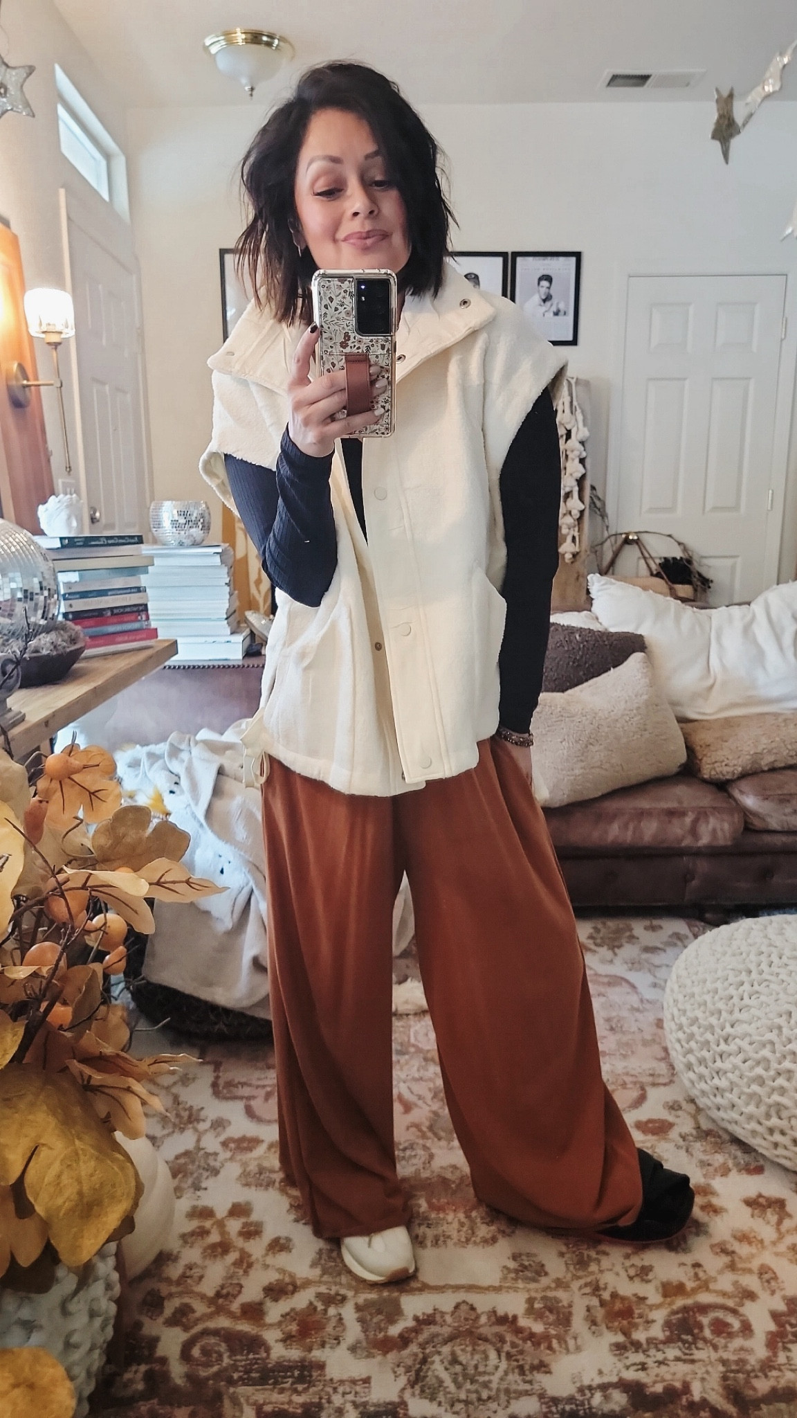 Cozy Sherpa vest! Wearing a medium! Love the tie deets. Shoes are so comfortable & tts

Fall style
Fall outfit 


#LTKSeasonal #LTKActive #LTKFindsUnder50