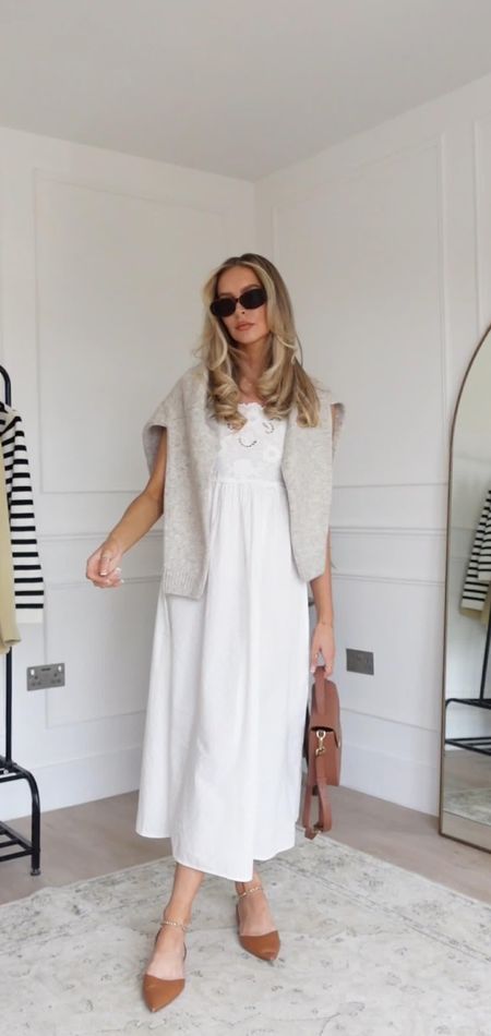 New Look, White dress, embroidered dress, maxi dress, long dress, sunglasses, ballerina pumps, crossbody bag, grey cardigan, summer fashion, chic style, casual outfit, ootd, fashion style, women's fashion, dress style

New look discount code: ALEXXCOLL15 ✨

#LTKeurope #LTKsummer #LTKstyletip