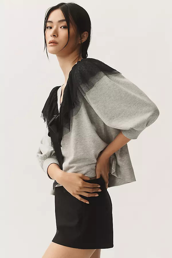 V-Neck Bow Sweater | Anthropologie (US)