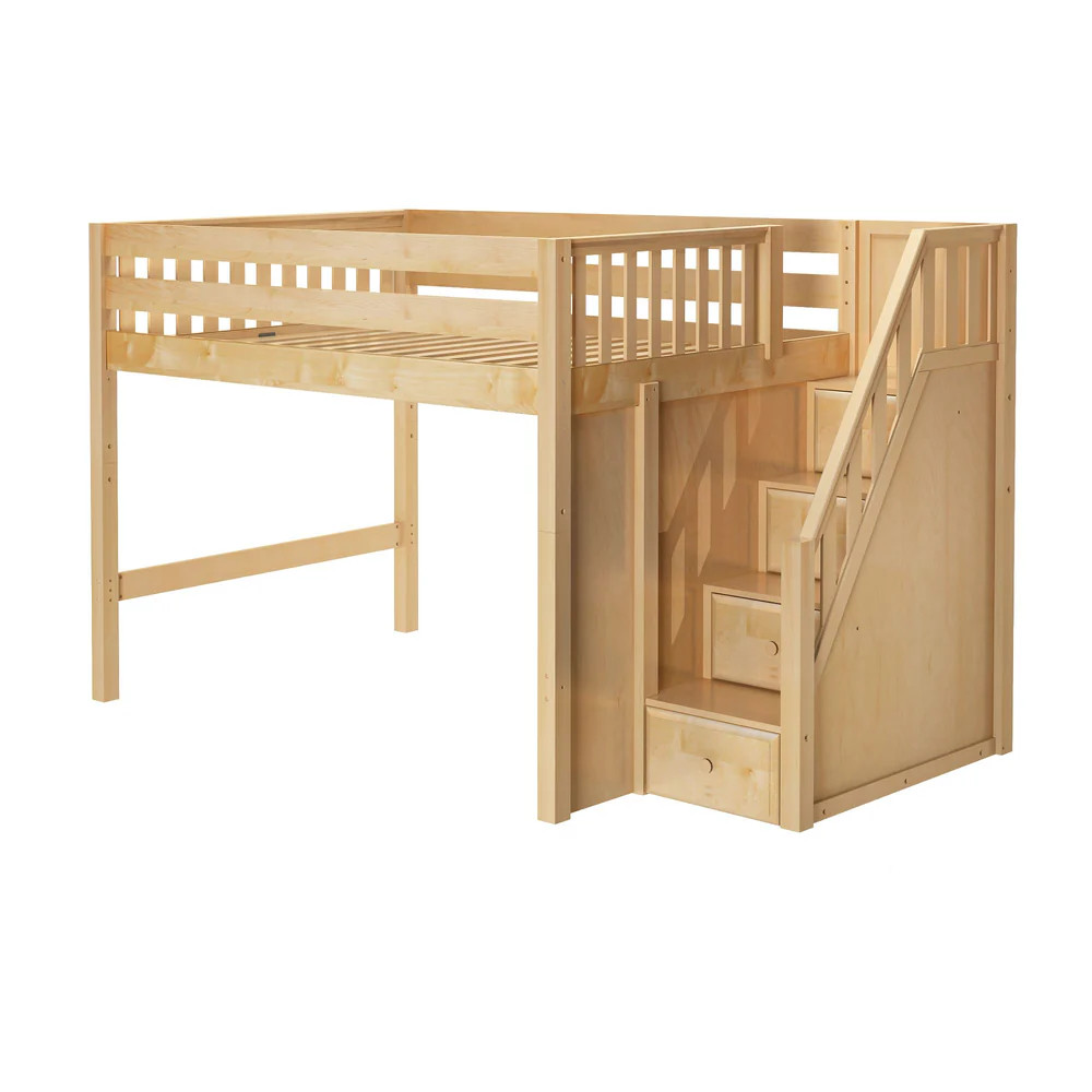 Mid Loft Bed with Stairs | Maxtrix Kids Furniture