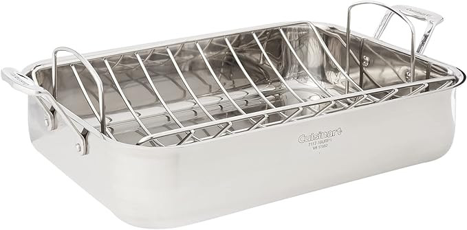 Cuisinart 16-Inch Roaster, Chef's Classic Rectangular Roaster with Rack, Stainless Steel, 7117-16... | Amazon (US)