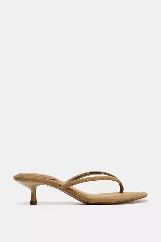 SUEDE-EFFECT HEELED SANDALS | Zara US