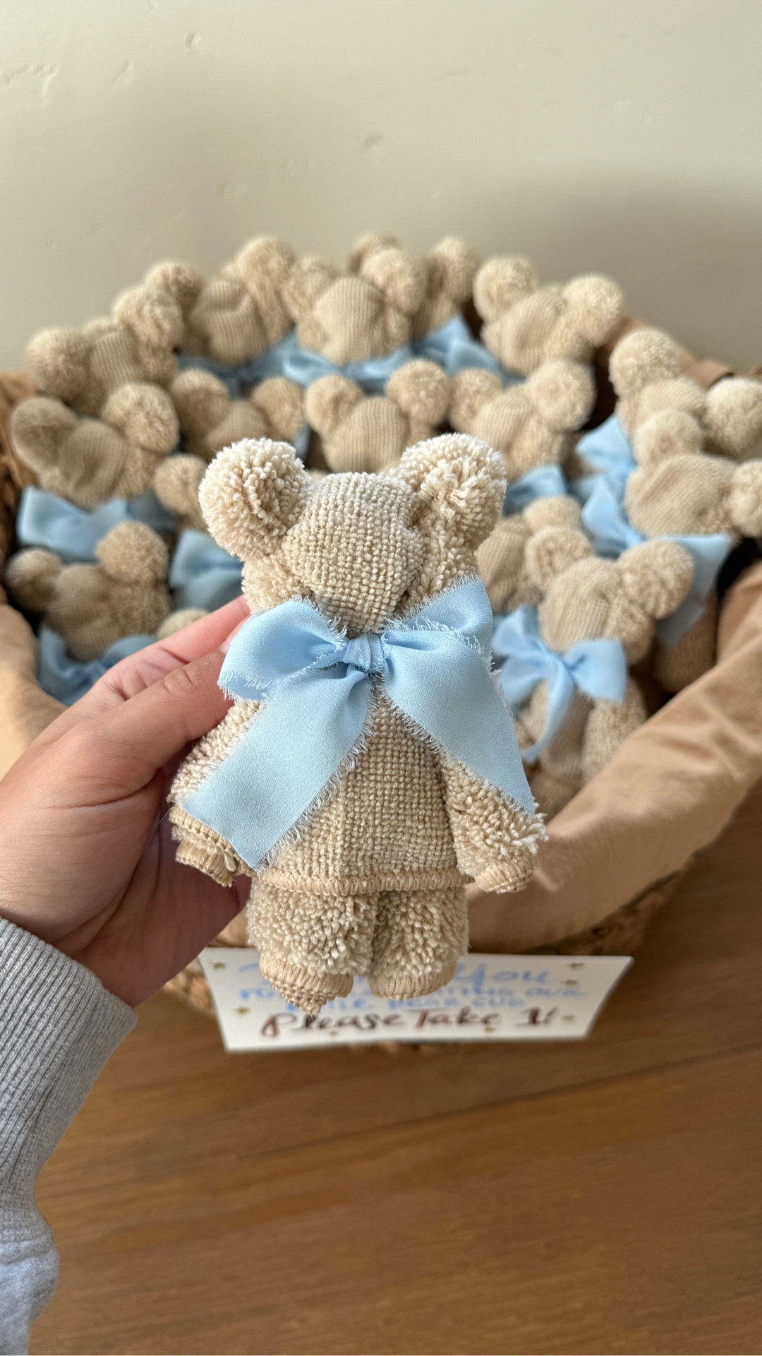 Teddy bear themed baby shower DIY 🧸🦋✨ you only need 3 things to make - square washcloths (I used the 12x12” size linked), clear elastics and chiffon ribbon (I used 1” wide ribbon and cut each piece to about 17” long)!

The entire project costs under $35 to make 40 bears for everyone to take home + all supplies can be found on Amazon 😊

#LTKBaby #LTKBump #LTKmomlife