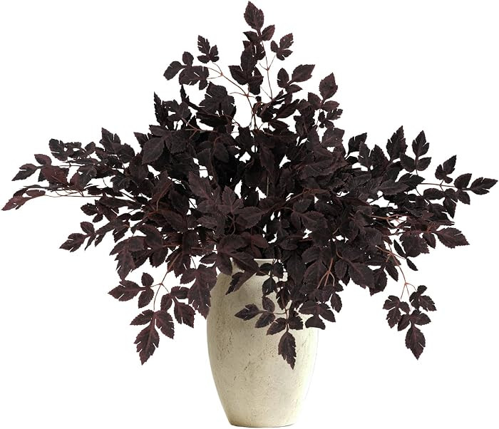 6 Pack Artificial Cimicifuga Leaf Spray, 26" Silk Fake Fall Floral Stems | Amazon (US)