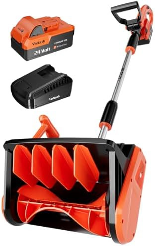VOLTASK Cordless Snow Shovel, 24V | 13-Inch | 4-Ah Cordless Snow Blower, Battery Snow Blower with... | Amazon (US)