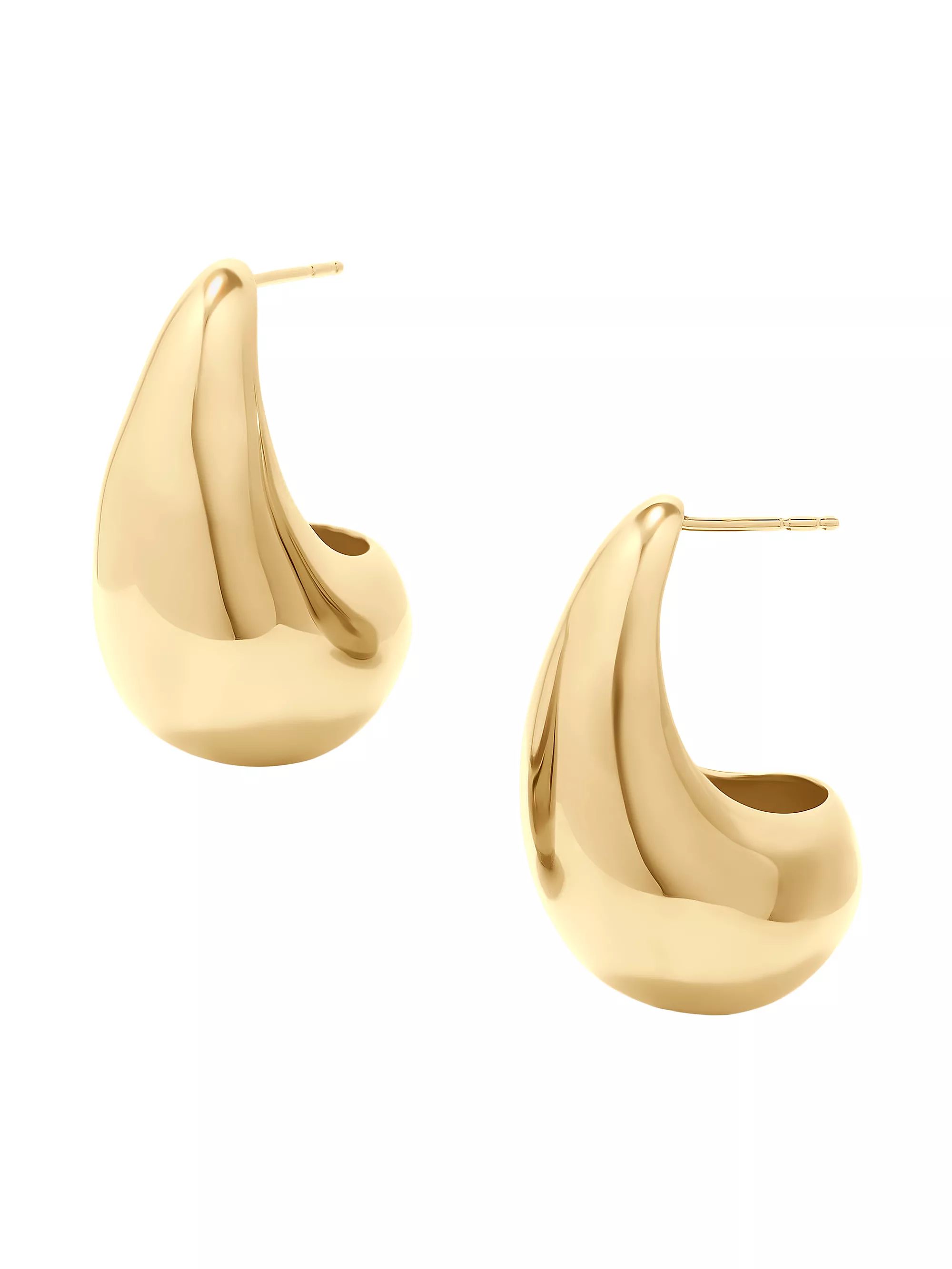 Farrah 14K-Gold Vermeil Large Hoop Earrings | Saks Fifth Avenue