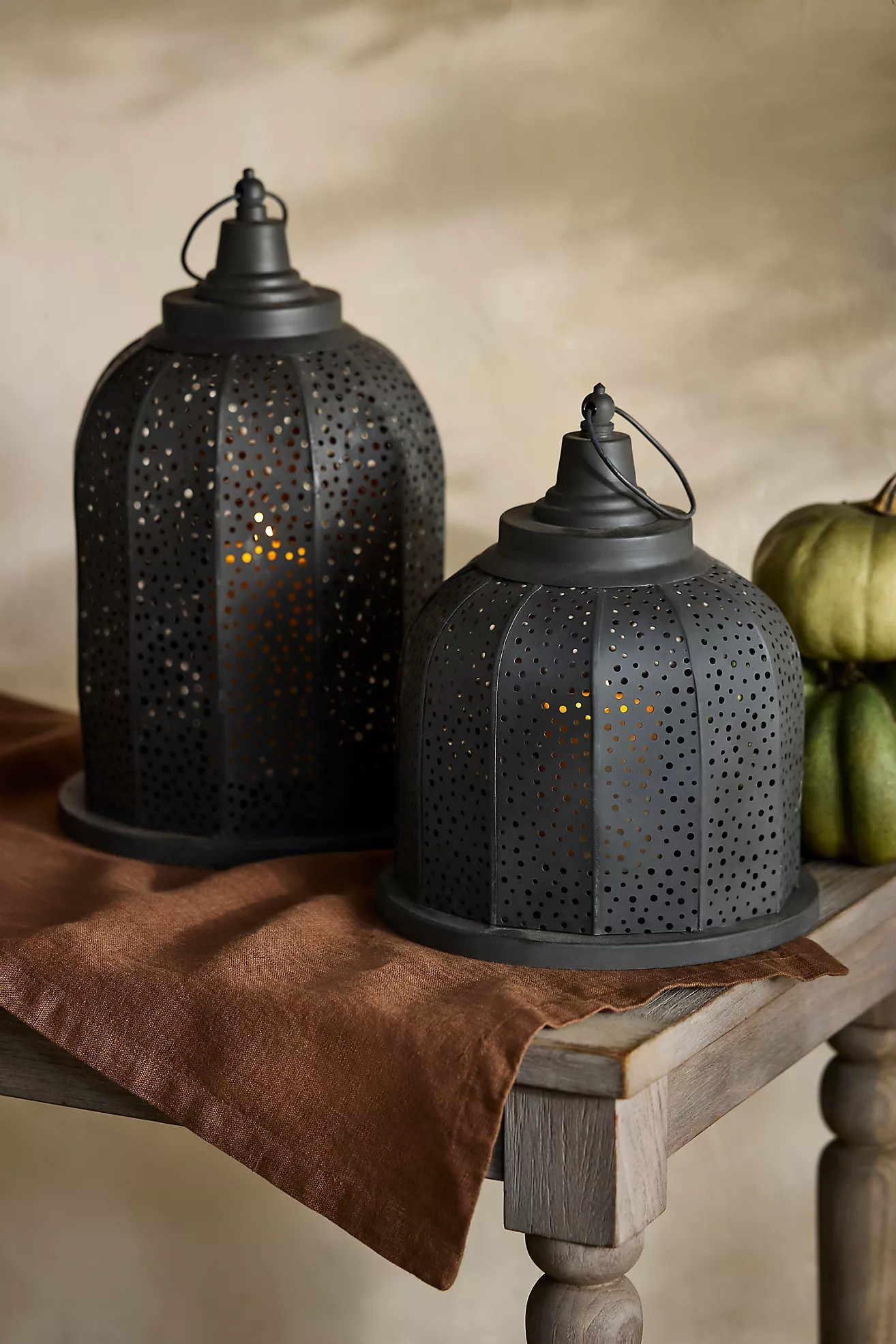 Punched Black Iron Lantern | Anthropologie (US)