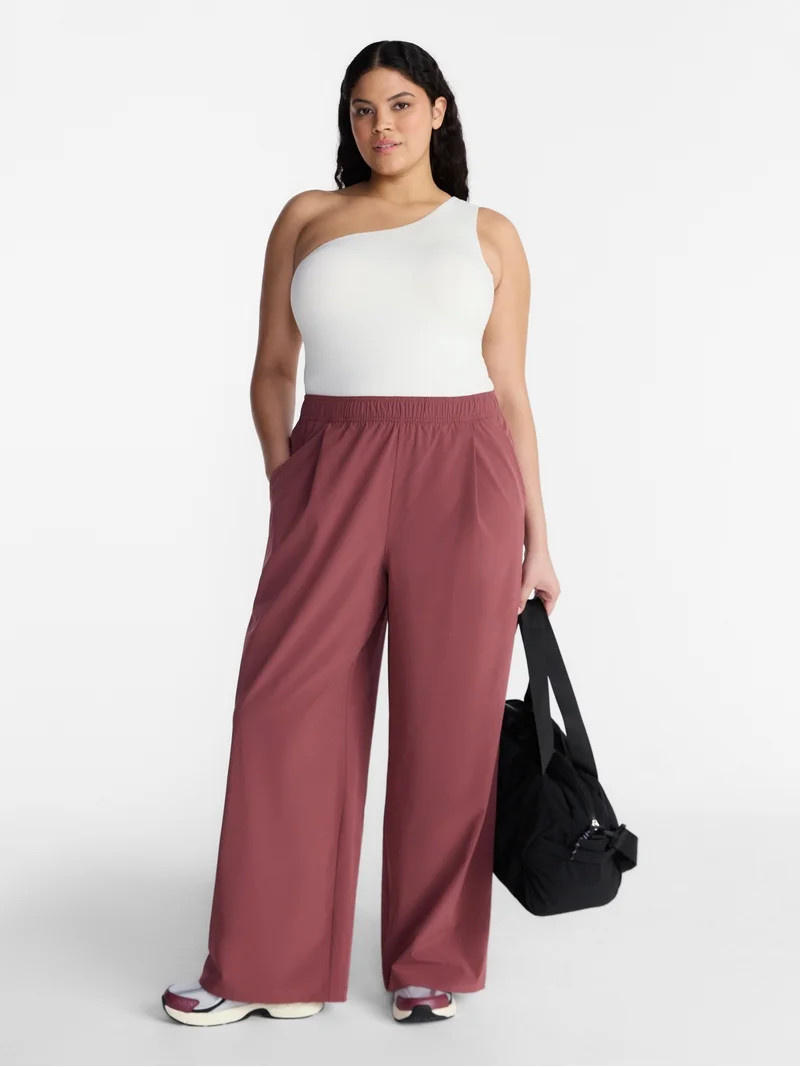 Avia Women's and Women's Plus FeatherStretch Woven Wide Leg Pants, 30'' Inseam, Sizes XS-4X - Wal... | Walmart (US)