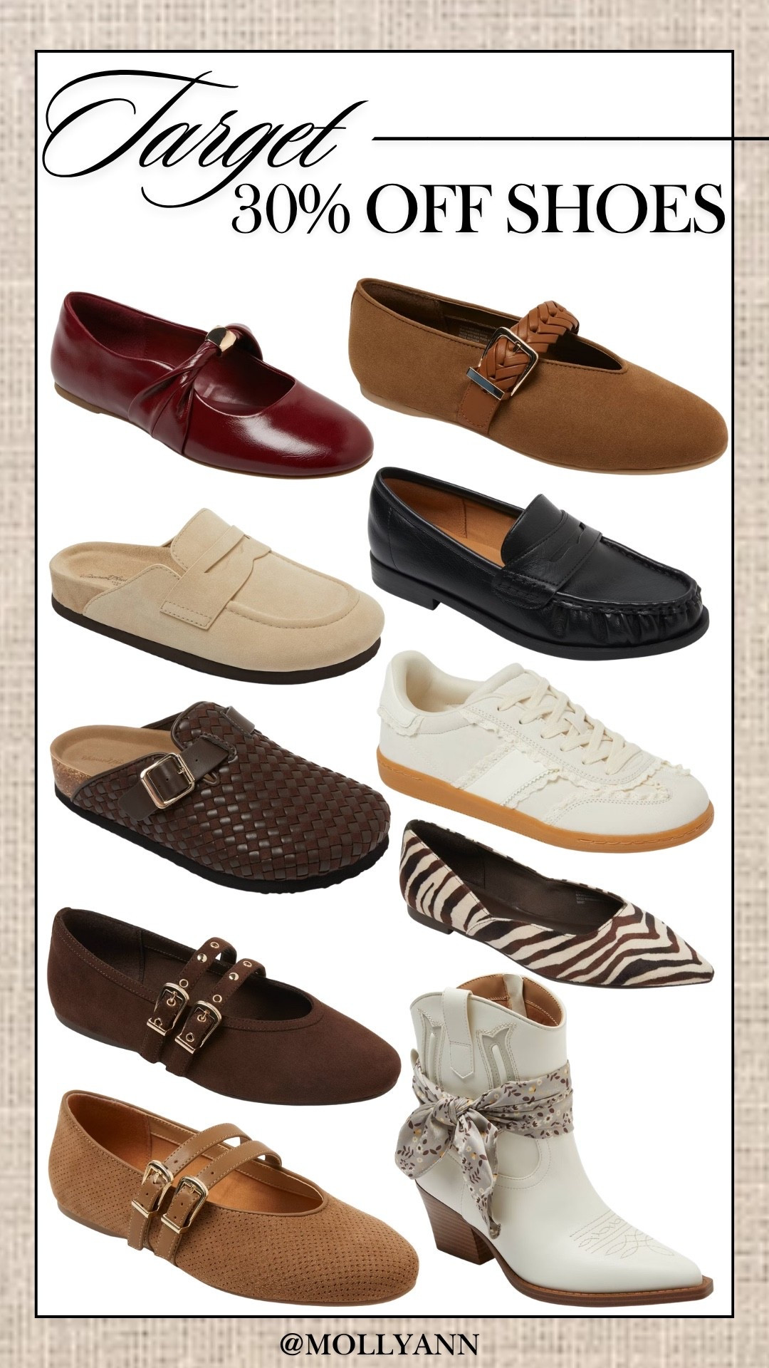30% off target shoes for fall!!

#LTKSeasonal #LTKSaleAlert #LTKootd
