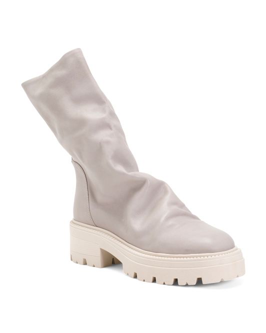 Leather Emma Ruched Boots | Marshalls