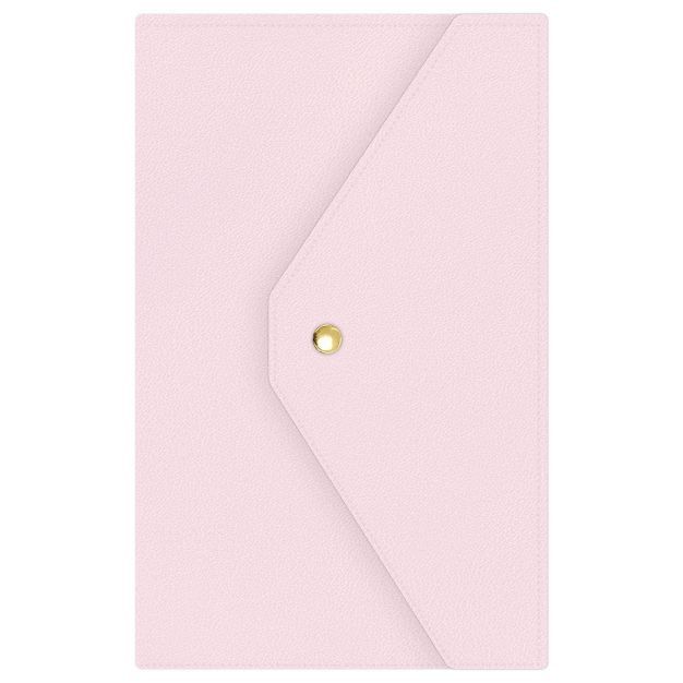 2023 Planner Clutch with Snap Closure 5&#34;x8&#34; Weekly/Monthly Leather Bookbound Solid Pink -... | Target