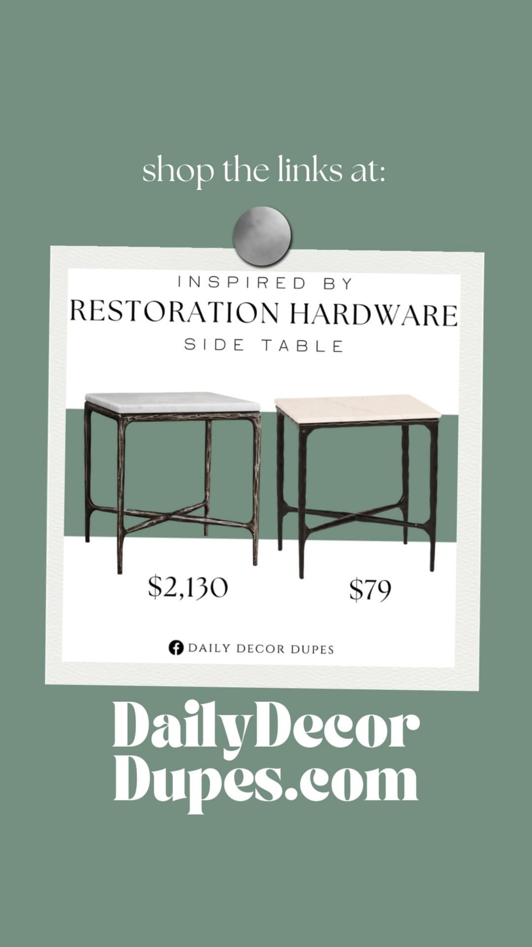 Inspired by Restoration Hardware Side Table. Square marble side table. Modern minimalist table. Marble top accent table. Contemporary side table. Sleek modern table. Chic living room furniture. Marble accent furniture. 

Home dupe dupes more affordable option find replica copy cat similar look for less budget friendly affordable cheap cheaper beautiful pretty. Clearance sale coupon code discount code promo code luxury lookalike look a like Inspo inspiration inspired by idea ideas Love dupes like these? I share multiple every day in my FB group “DAILY DECOR DUPES”
 

 #LTKHoliday #LTKHome #LTKSaleAlert