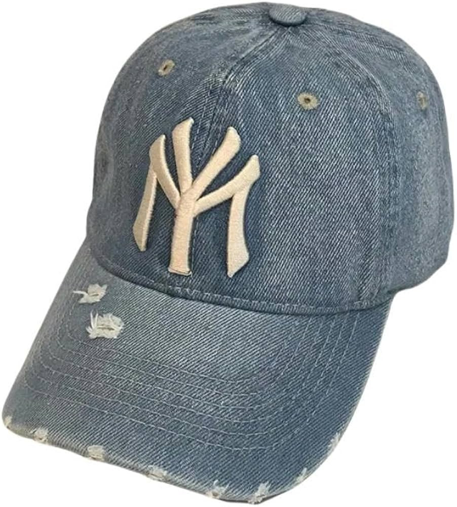 Baseball Cap Vintage Mens Denim Baseball Cap Womens Fashion Adjustable 3D Embroidery Ripped Cowbo... | Amazon (US)