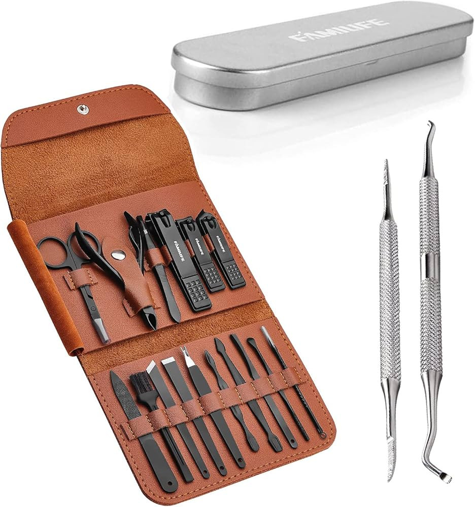 Gifts for Men, Familife Manicure Set Nail Clippers Pedicure Kit Manicure Kit Nail Clipper Set 16p... | Amazon (US)