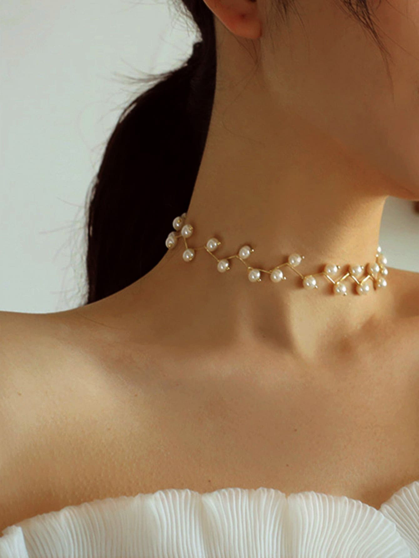 imoli Random Faux Pearl Decor Necklace | SHEIN