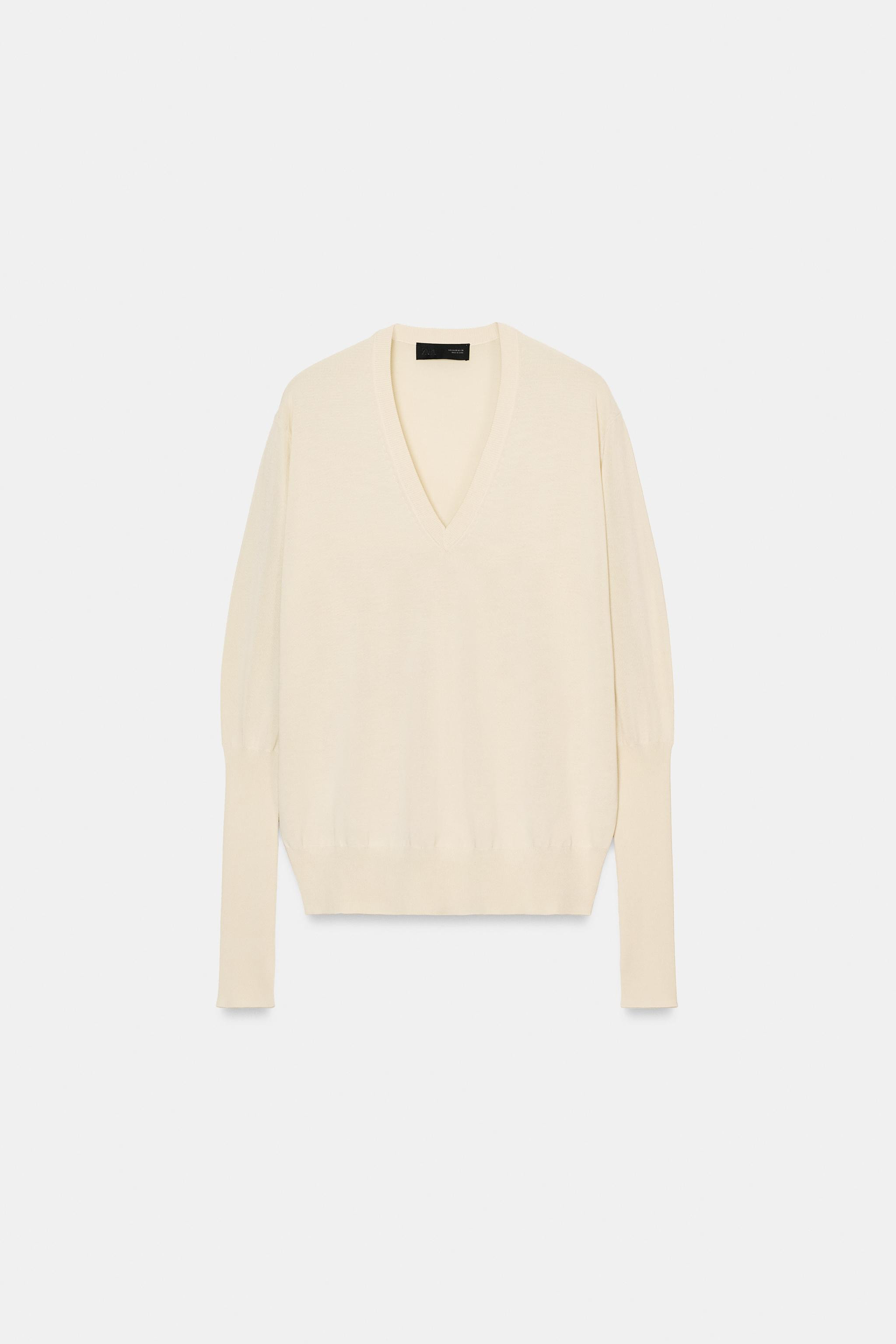 EXTRAFINE KNIT V-NECK JUMPER | Zara US