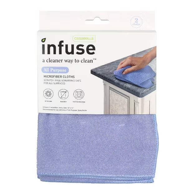 Casabella Infuse All Purpose Microfiber Cloths - 2pk | Target