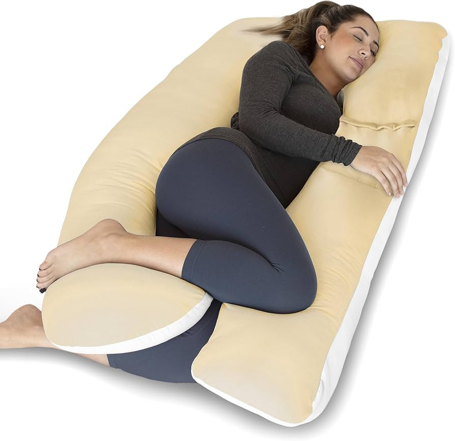 Pharmedoc Pregnancy Pillows, U-Shape Full Body Pillow – Double Sided Cover with Velvet and Cott... | Amazon (US)