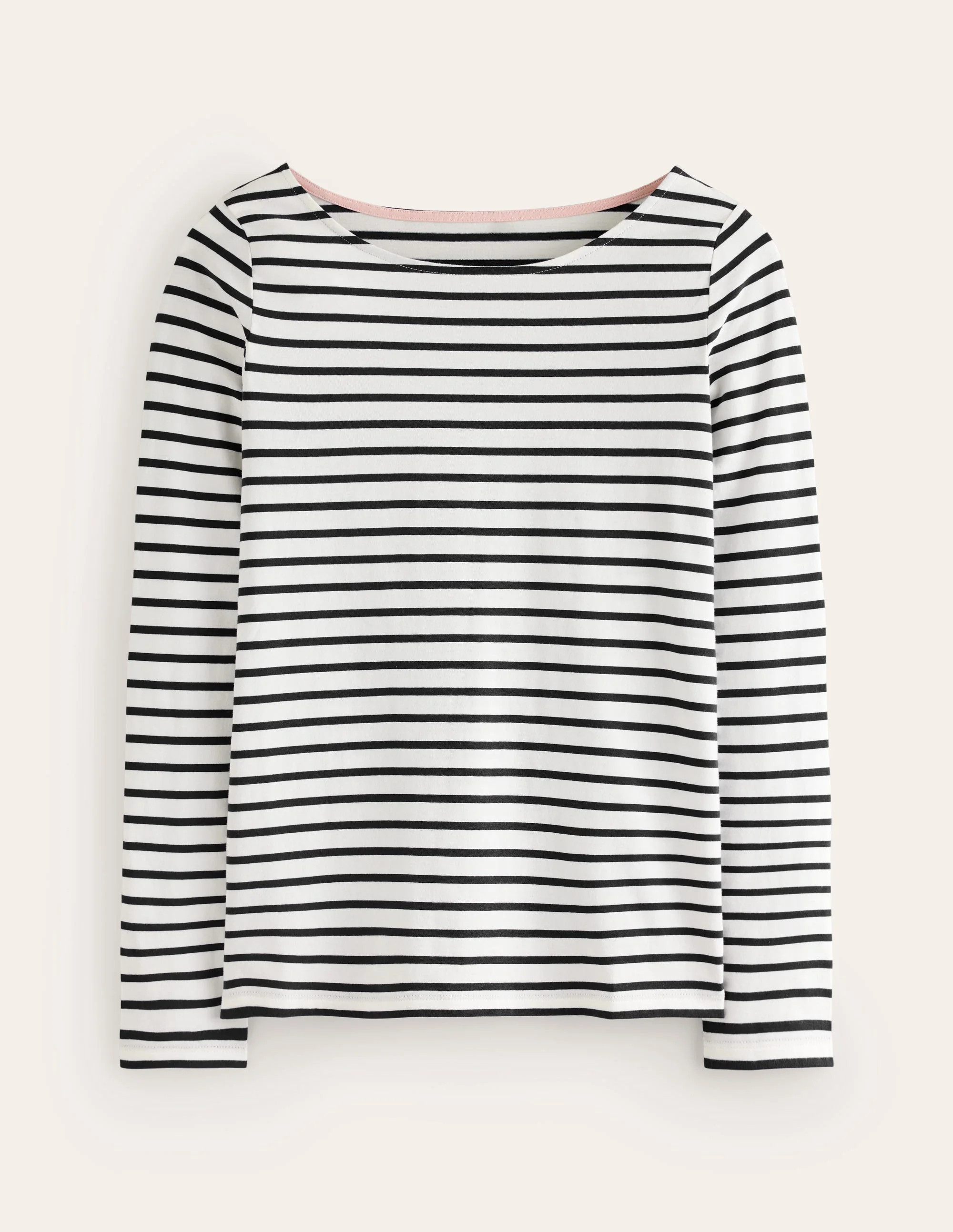 Ella Long Sleeve Breton-Ivory, Black | Boden (US)