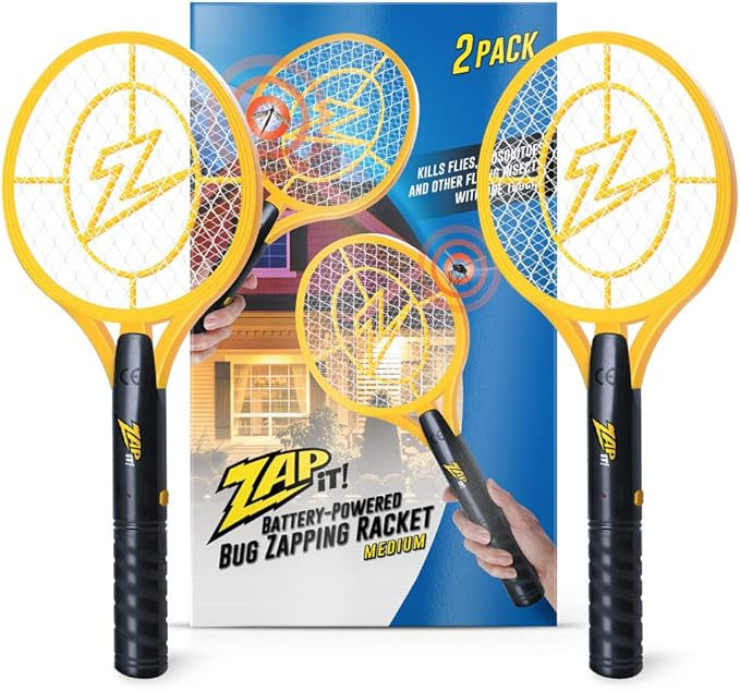 Zap It Bug Zapper Battery Powered (2xAA Included) Bug Zapper Racket, 3,500 Volt, 2 Pack | Amazon (US)
