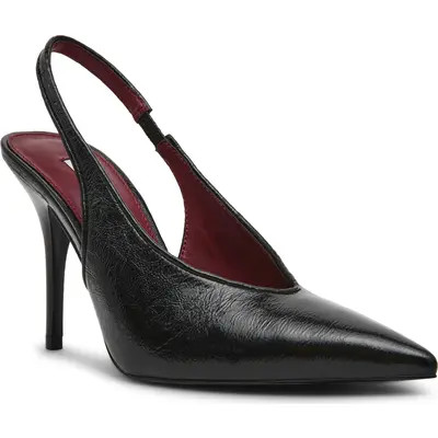 Steve Madden Andromeda Slingback Pumps in Black Leather at Nordstrom, Size 8 | Nordstrom