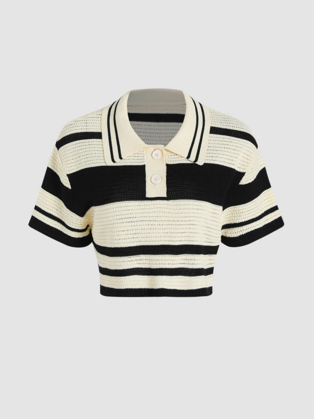 Stripe Knit Polo Top | Cider