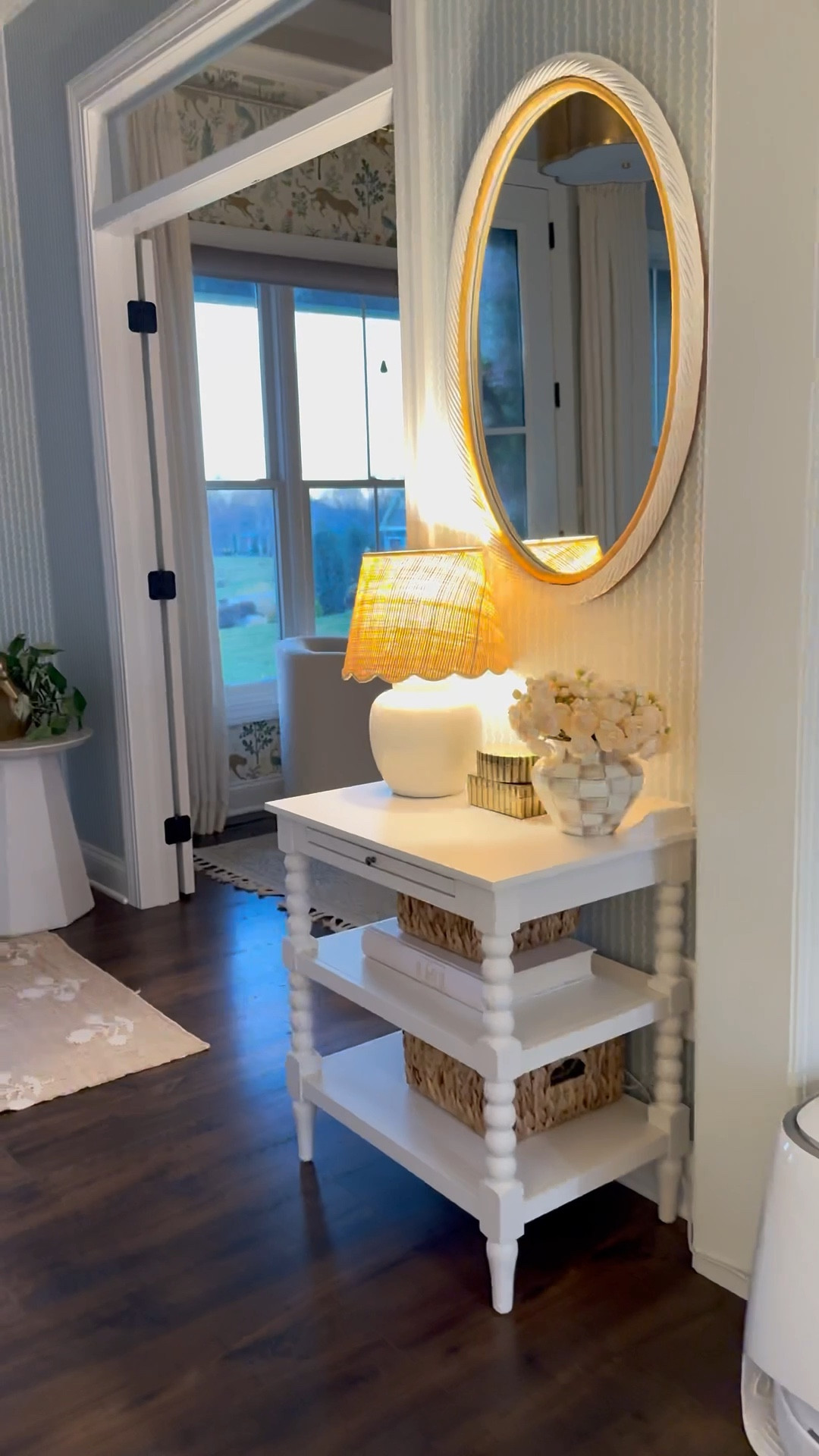 Linking our entryway items! Curtains are the Liz linen fabric in ivory white. I always get asked about the curtains hardware so I have the exact linked along with the rings I use for the triple pleat header  

#LTKHome