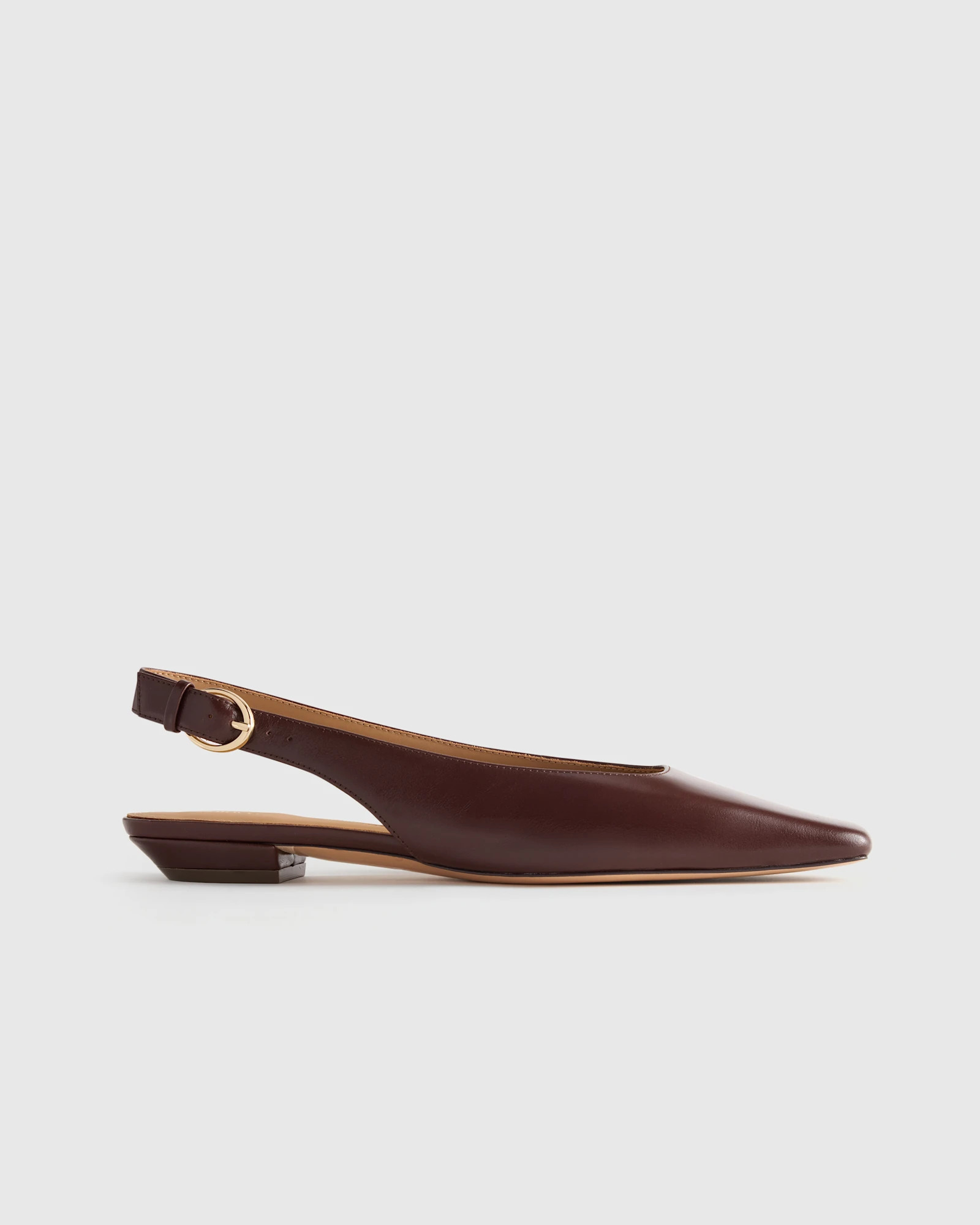 Quince | Women's Italian Leather Slingback Flat in Bone, Size 8 | Quince