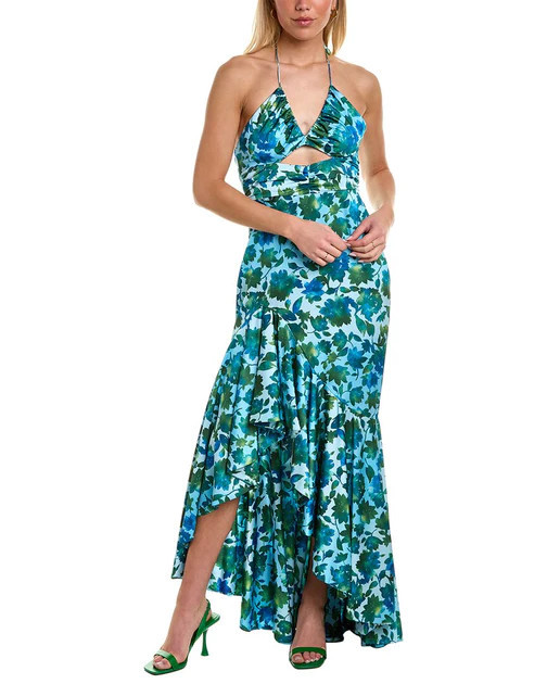 AMUR Edie Tie-Neck Maxi Dress | Shop Premium Outlets