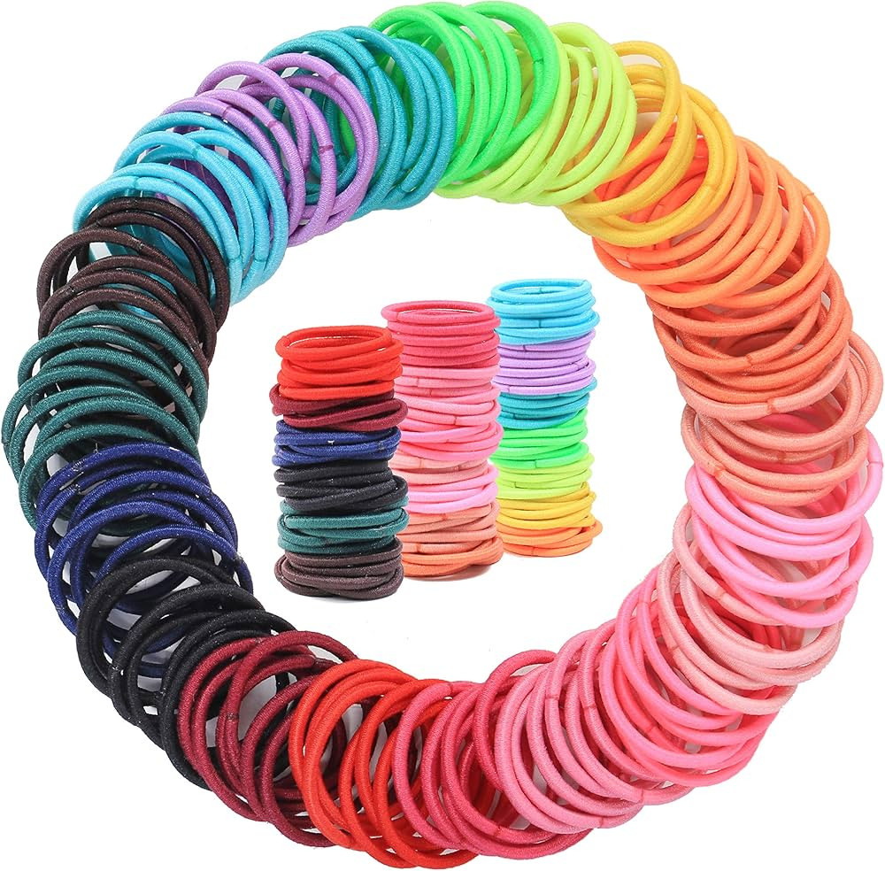 200PCS Elastic Hair Ties, No Crease Hair Small Ponytail Holders for Kids Girls Baby Toddler, Mult... | Amazon (US)