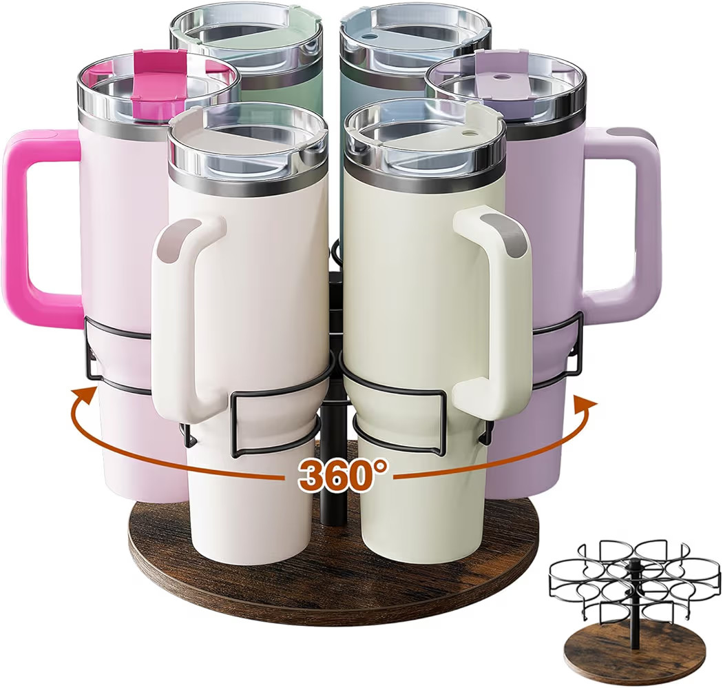 Water Bottle Organizer for Stanley 40 oz, Rotating Stanley Cup Organizer Holder, Tumbler Organize... | Amazon (US)