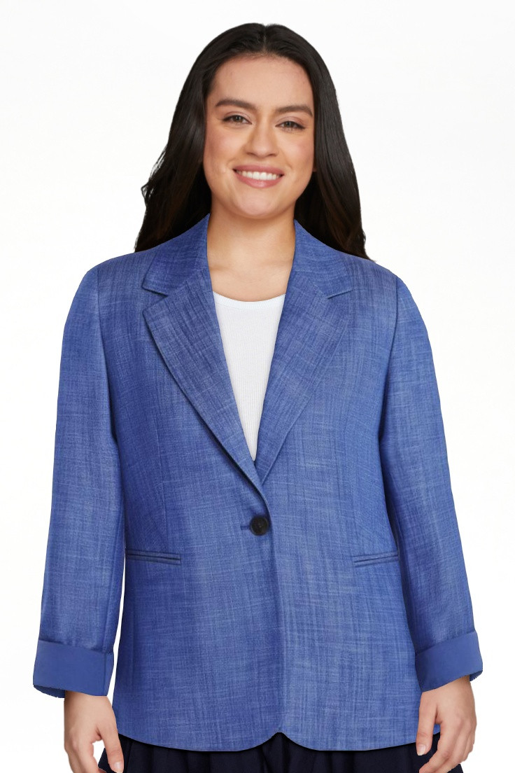 Free Assembly Women's Single Breasted Crosshatch Blazer, Sizes XS-XXL | Walmart (US)