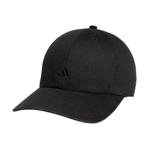 adidas Women's Saturday Relaxed Fit Adjustable Hat, Black/Black, One Size | Amazon (US)