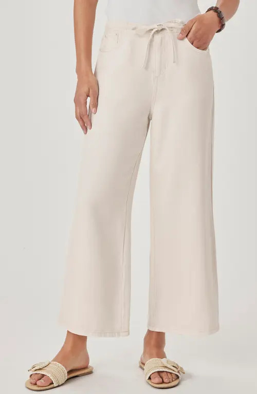 Splendid Lounge Wide Leg Crop Jeans in Moonstone White at Nordstrom, Size Medium | Nordstrom