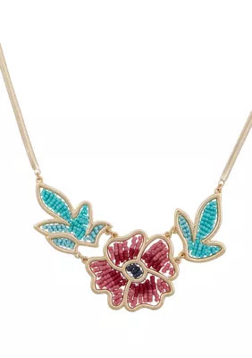 Lucky Brand Floral Statement Beaded Necklace | Belk