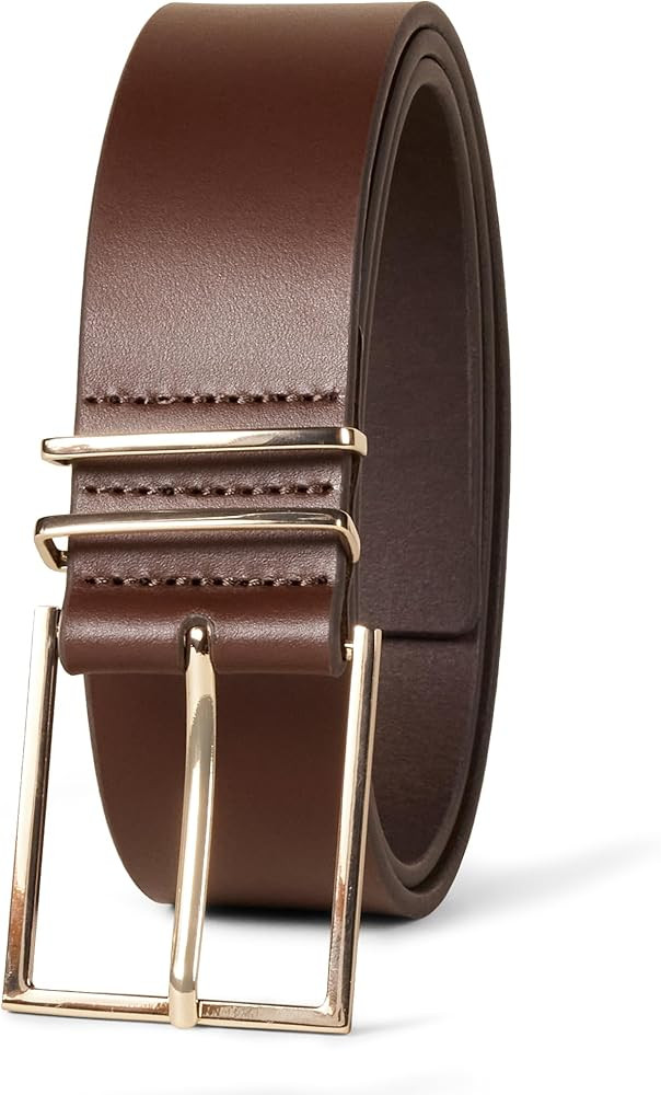 Amazon Essentials Women's Leather Refined Buckle Dress Belt | Amazon (US)
