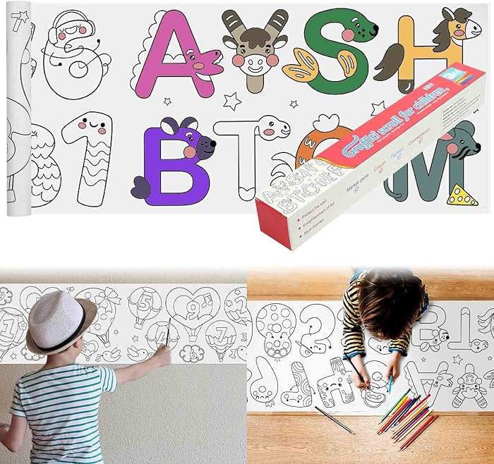 Children's Drawing Roll, Coloring Paper Roll for Kids Gift,120 * 11.8 Inches DIY Painting Drawing... | Amazon (US)