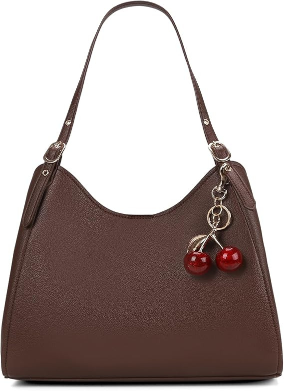 Brown Leather Tote Bag for Women Slouchy Purse Hobo Shoulder Bag Designer Handbags for Work Shopp... | Amazon (US)