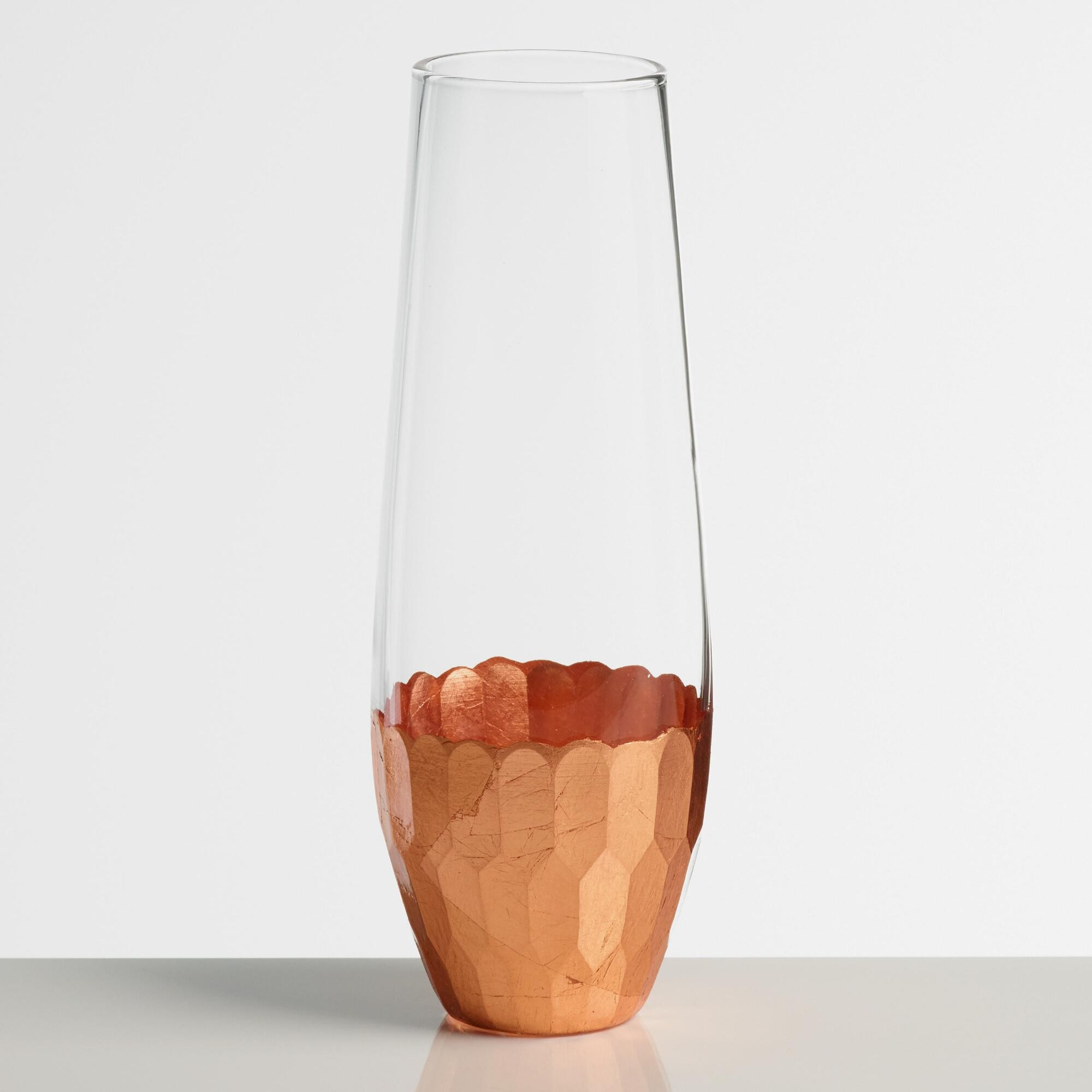 Copper Stemless Champagne Flutes Set of 4: Metallic - Glass by World Market | World Market
