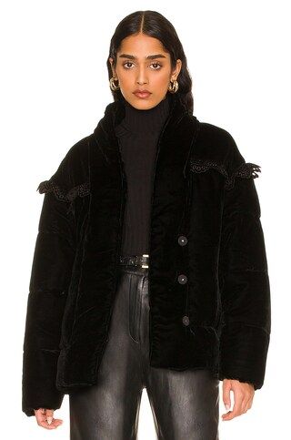 Tularosa Juliet Velvet Puffer Coat in Black from Revolve.com | Revolve Clothing (Global)