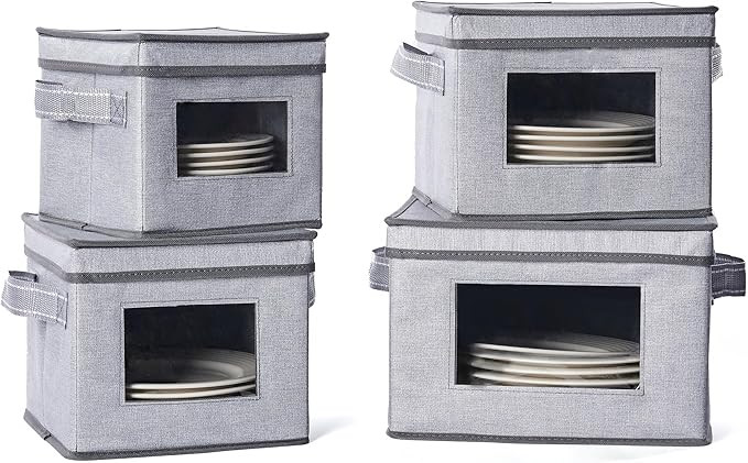 VENO 4 Size China Storage Containers for Dishes Plate Hard Shell, Christmas Holiday Ornament Stor... | Amazon (US)