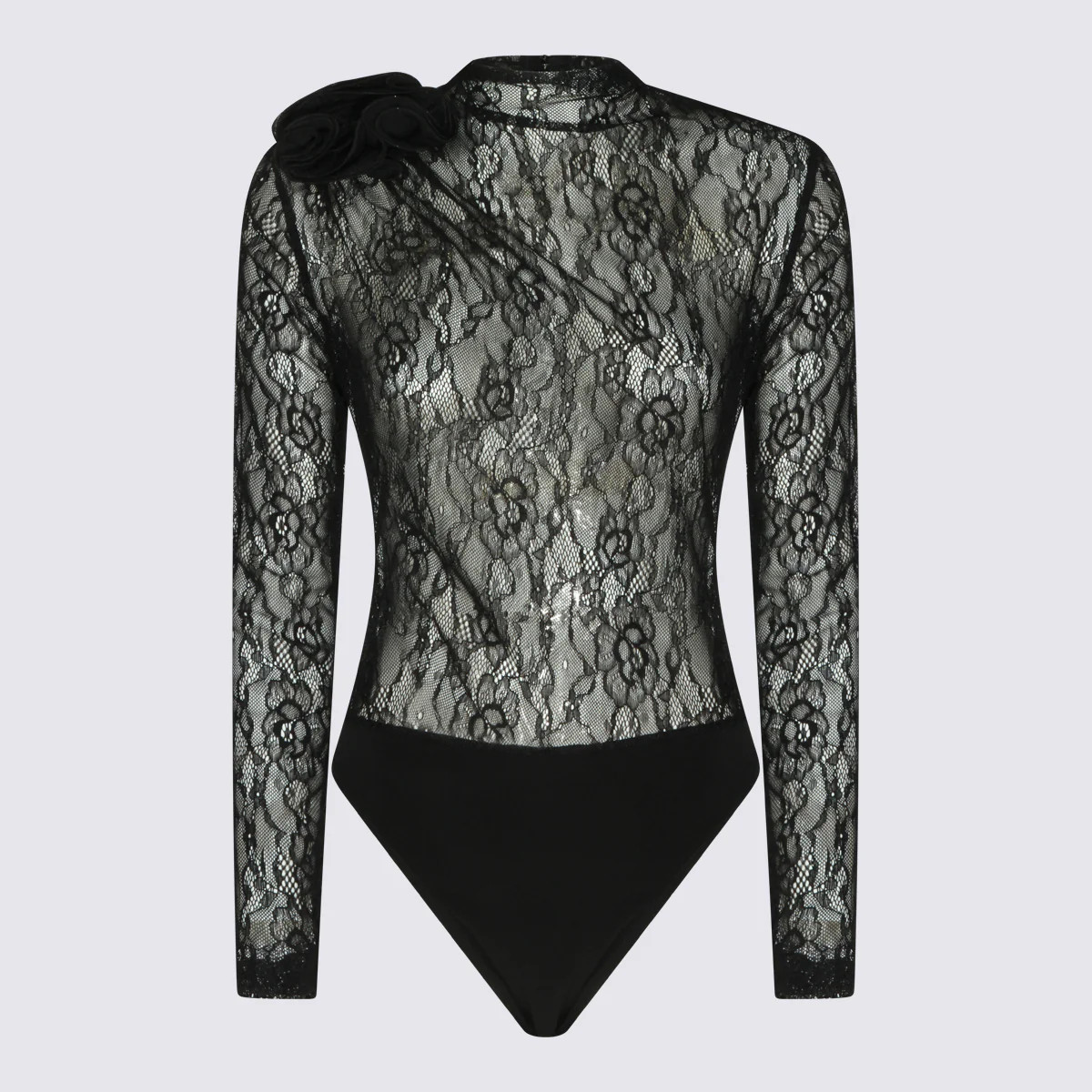 Nissa Lace Bodysuit — Black | Italist Inc.