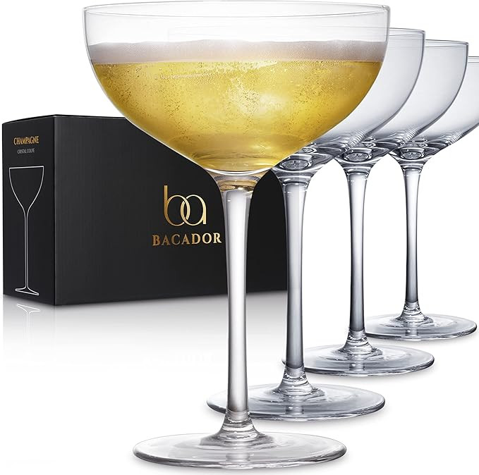 Champagne Coupe Glasses Set of 4 - Elegant Cocktail Coupe, Ideal for serving Martini, Gimlet and ... | Amazon (US)