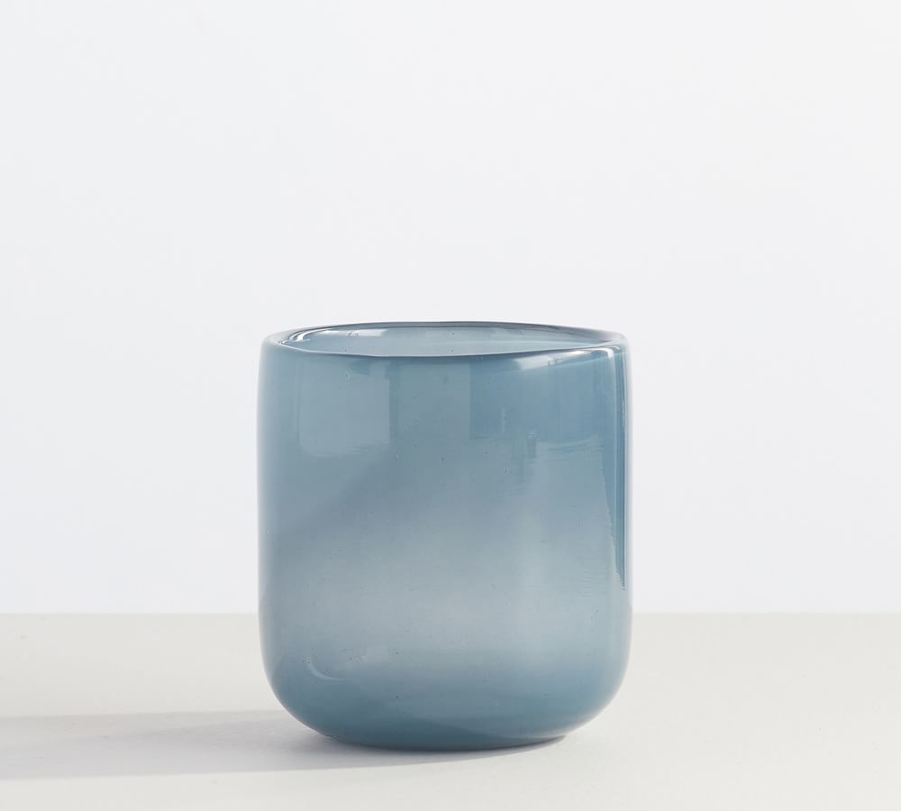 Modern Glass Votive Holders, Dusty Blue, Small | Pottery Barn (US)