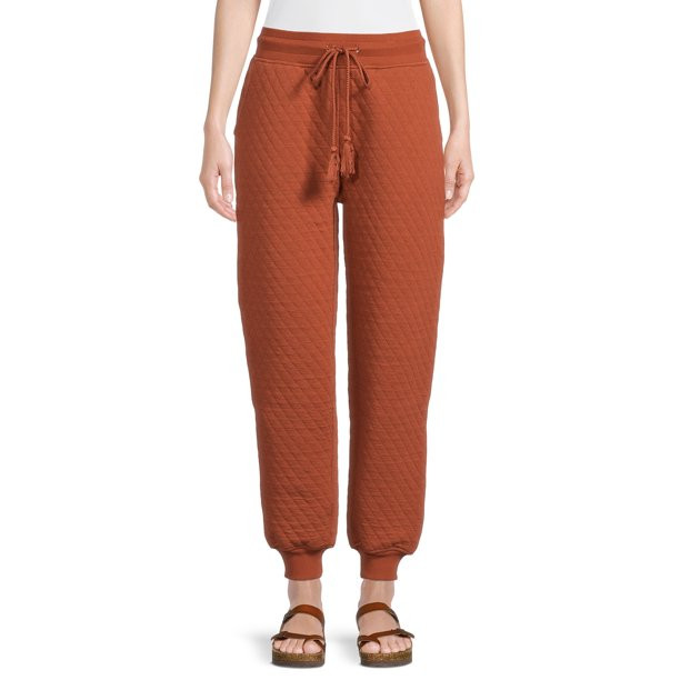 Time and Tru Women's Coordinating Quilted Drawstring Waist Pant - Walmart.com | Walmart (US)