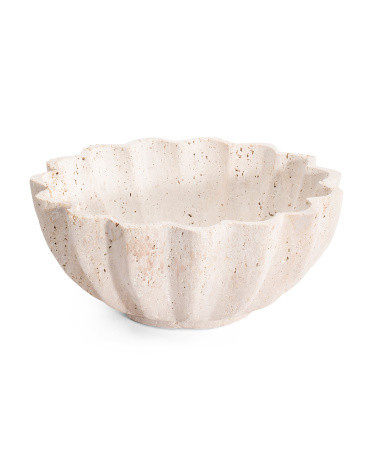 12X5 Solid Travertine Bowl | TJ Maxx