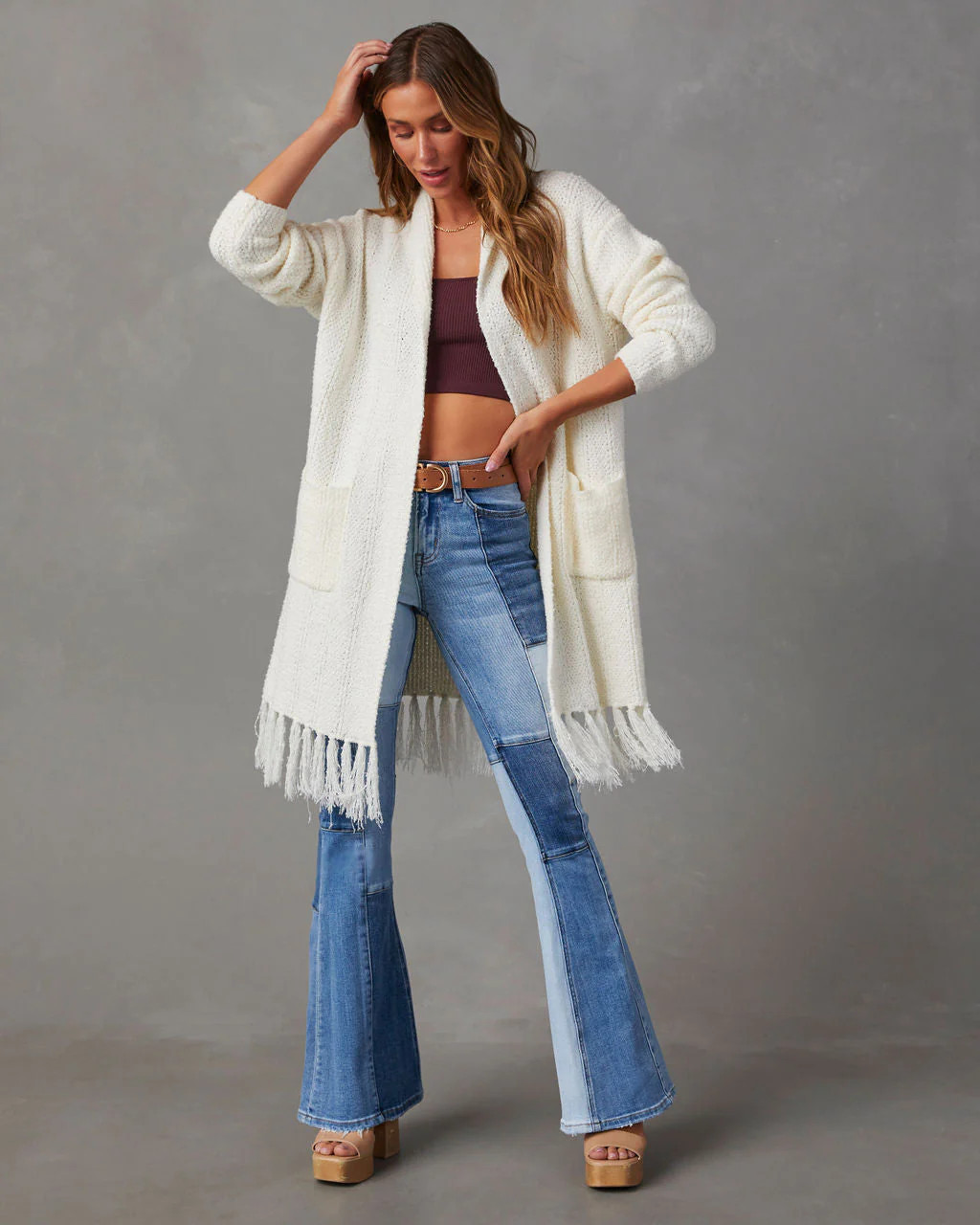 Nemah Fringe Hem Long Cardigan | VICI